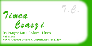timea csaszi business card